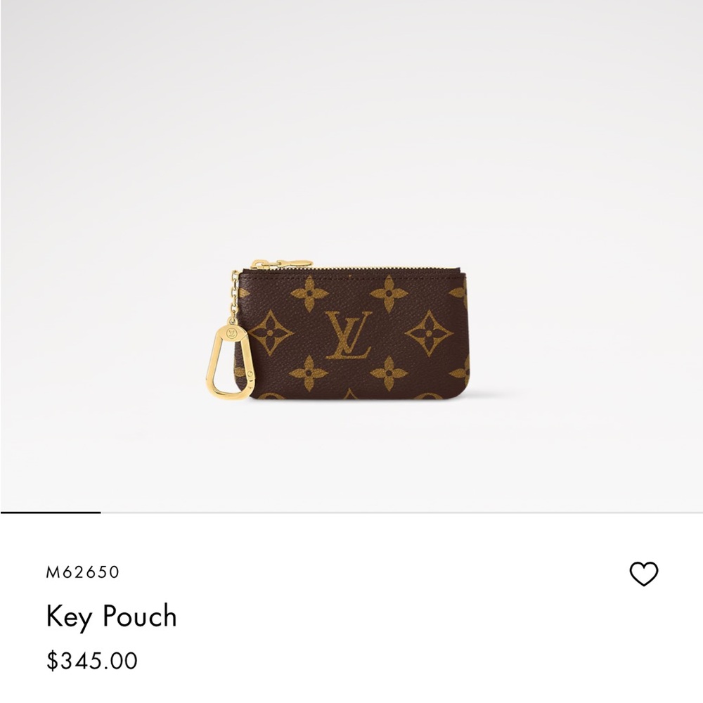 Louis Vuitton Monogram Brown Key Pouch with Gold Hardware